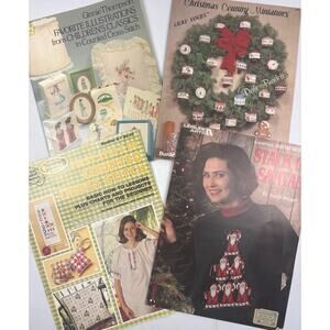 Counted Cross Stitch Vintage Books/leaflet Lot of Four Assorted DIY Books